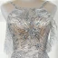 High End Champagner Abendkleider 2020 A Linie Eckiger Ausschnitt Ärmellos Strass Sweep / Pinsel Zug Rüschen Rückenfreies Festliche Kleider