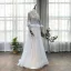 Haut de Gamme Argenté Tapis rouge Robe De Soirée 2020 Princesse Transparentes Col Haut Manches Longues Fait main Perlage Paillettes Train De Balayage Volants Robe De Ceremonie