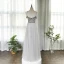 Haut de Gamme Gris Robe De Soirée 2020 Princesse Bretelles Spaghetti Manches Courtes V-Cou Perlage Faux Diamant Longue Volants Dos Nu Robe De Ceremonie