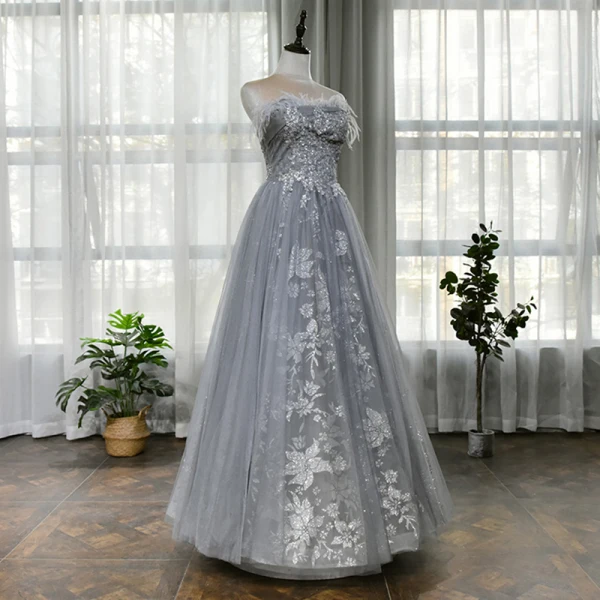 grey matric dance dresses Grey Chiffon Halter Long Prom Dresses with Beading Homecoming Formal Dress  for Girls, M270 – Simidress