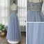 High End Himmelblau Tanzen Ballkleider 2020 A Linie Spaghettiträger Ärmellos Perlenstickerei Strass Lange Rüschen Rückenfreies Festliche Kleider
