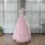 High End Rosa Tanzen Ballkleider 2020 A Linie Off Shoulder Kurze Ärmel Glanz Polyester Lange Fallende Rüsche Rückenfreies Festliche Kleider
