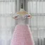 High End Rosa Tanzen Ballkleider 2020 A Linie Off Shoulder Kurze Ärmel Glanz Polyester Lange Fallende Rüsche Rückenfreies Festliche Kleider