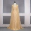 High-end Gold Red Carpet Evening Dresses  With Shawl 2020 Trumpet / Mermaid Spaghetti Straps Deep V-Neck Sleeveless Rhinestone Sash Handmade  Beading Sweep Train Ruffle Backless Formal Dresses