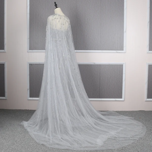 High-end Gold Red Carpet Evening Dresses  With Shawl 2020 Trumpet / Mermaid Spaghetti Straps Deep V-Neck Sleeveless Rhinestone Sash Handmade  Beading Sweep Train Ruffle Backless Formal Dresses