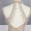 Haut de Gamme Doré Tapis rouge Robe De Soirée 2020 Trompette / Sirène Col v profond Manches Courtes Perlage Perle Faux Diamant Train De Balayage Volants Dos Nu Robe De Ceremonie
