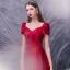 Vintage / Retro Red Satin Dancing Prom Dresses 2020 A-Line / Princess Square Neckline Short Sleeve Beading Floor-Length / Long Ruffle Backless Formal Dresses