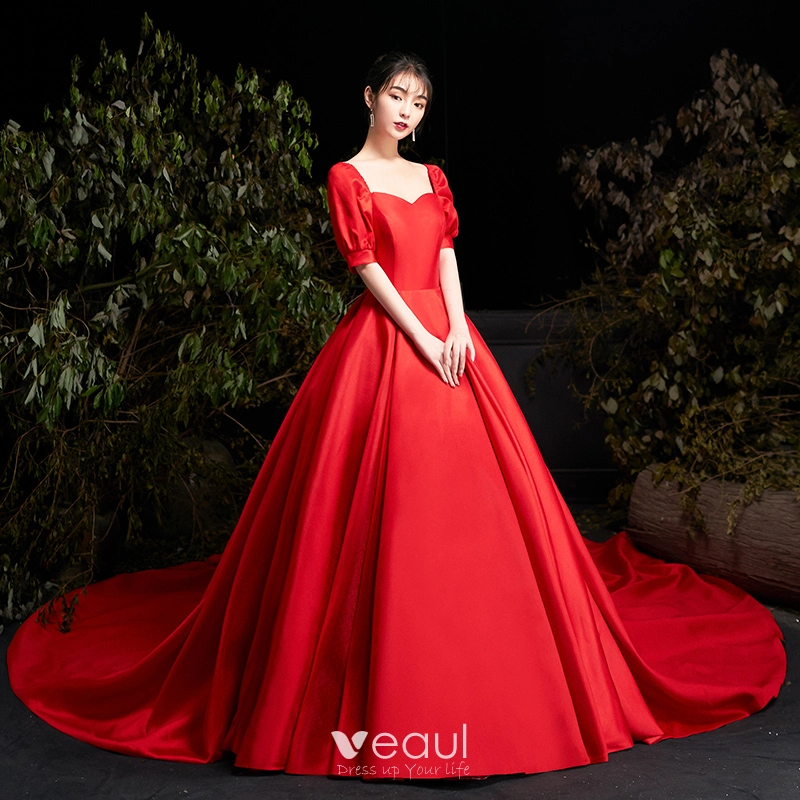 Luxury Puffy Skirt Red Wedding Dresses For Women 2021 Beading High Neck  Corset Back Undefined Bridal Gowns Vestido De Noiva - Wedding Dresses -  AliExpress