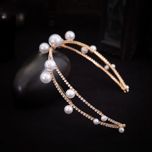 Élégant Doré Accessoire Cheveux Accessoire Cheveux Mariage 2020 Alliage Perle Faux Diamant Mariage Accessorize