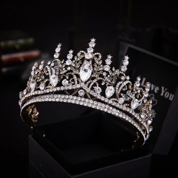 Vintage Gull Tiara Tilbehør 2020 Legering Rhinestone Har Tilbehor