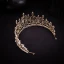 Vintage / Retro Gold Tiara Accessories 2020 Alloy Rhinestone Bridal Hair Accessories