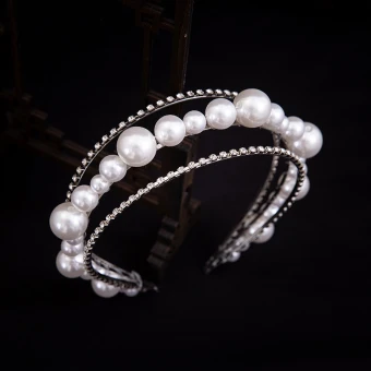 Chic Beautiful Silver Headpieces Bridal Hair Accessories 2020 Alloy Pearl Rhinestone Wedding Accessories