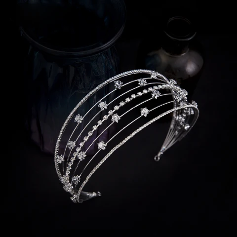 Schöne Silber Kopfschmuck Haarschmuck Braut  2020 Legierung Strass Hochzeit Brautaccessoires