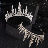 Piękne Rhinestone Tiara Ozdoby Do Włosów Ślubne 2020 Stop Ślub Akcesoria