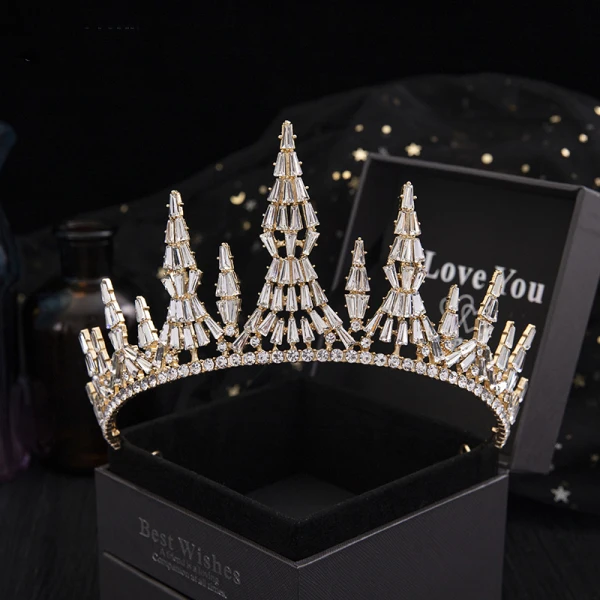 Piękne Rhinestone Tiara Ozdoby Do Włosów Ślubne 2020 Stop Ślub Akcesoria