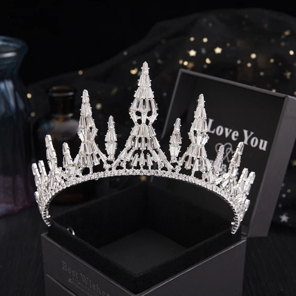 Piękne Rhinestone Tiara Ozdoby Do Włosów Ślubne 2020 Stop Ślub Akcesoria