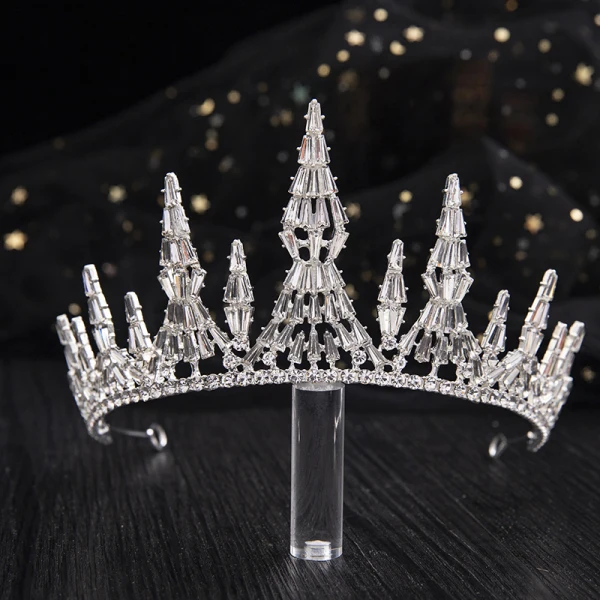 Piękne Rhinestone Tiara Ozdoby Do Włosów Ślubne 2020 Stop Ślub Akcesoria