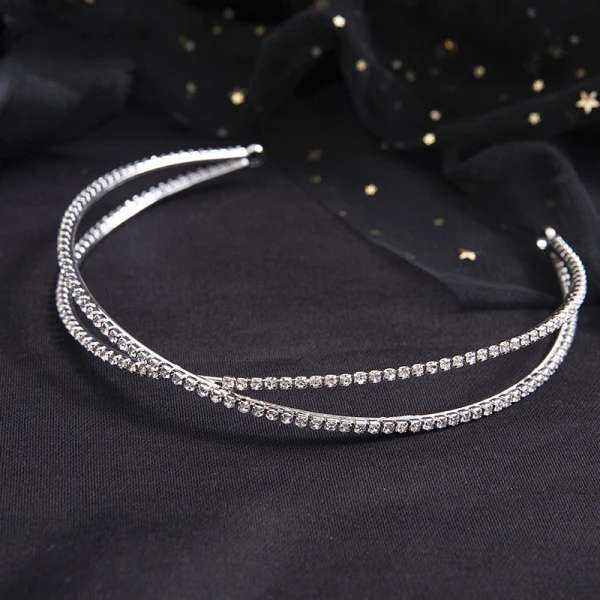 Simple Argenté Faux Diamant Accessoire Cheveux Accessoire Cheveux Mariage 2020 Alliage Mariage Accessorize