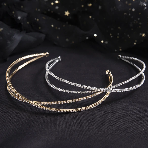 Simple Argenté Faux Diamant Accessoire Cheveux Accessoire Cheveux Mariage 2020 Alliage Mariage Accessorize
