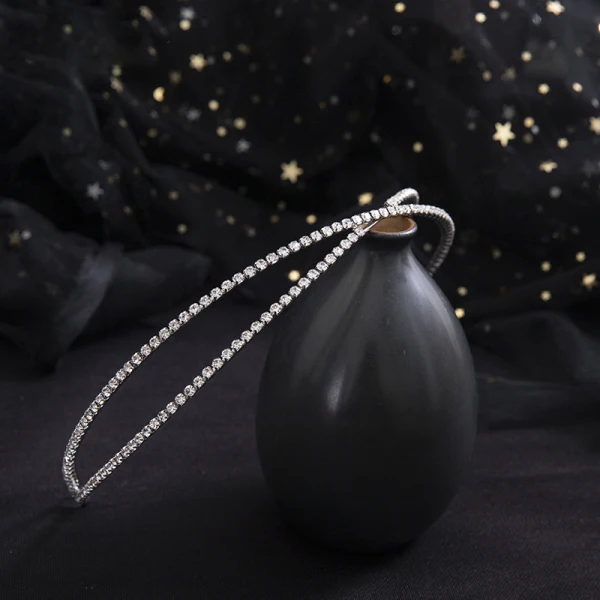 Simple Argenté Faux Diamant Accessoire Cheveux Accessoire Cheveux Mariage 2020 Alliage Mariage Accessorize