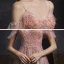 Elegante Pearl Rosa Abendkleider 2020 A Linie Spaghettiträger Kurze Ärmel Perlenstickerei Perle Lange Rüschen Rückenfreies Festliche Kleider