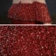 Elegant Burgundy See-through Evening Dresses  2020 A-Line / Princess High Neck Short Sleeve Beading Sequins Floor-Length / Long Ruffle Formal Dresses