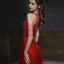 Chic / Beautiful Red Engagement Prom Dresses 2020 A-Line / Princess Scoop Neck Sleeveless Beading Sequins Floor-Length / Long Ruffle Formal Dresses