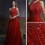 Chic / Beautiful Red Engagement Prom Dresses 2020 A-Line / Princess Scoop Neck Sleeveless Beading Sequins Floor-Length / Long Ruffle Formal Dresses