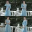 Affordable Sky Blue Chiffon Bridesmaid Dresses 2020 A-Line / Princess Backless Floor-Length / Long Ruffle