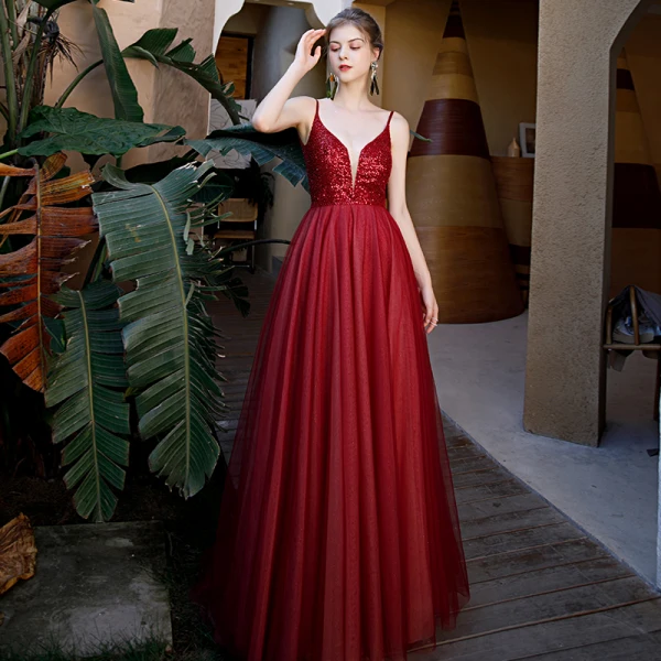 burgundy prom dresses 2020 Sweetheart Neck Black Burgundy Blue Long Lace Prom Dresses, Black Wine –  Eip Collection