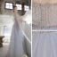 Haut de Gamme Bleu Ciel Transparentes Dansant Robe De Bal 2020 Princesse Encolure Dégagée Manches Courtes Perlage Paillettes Train De Balayage Volants Robe De Ceremonie