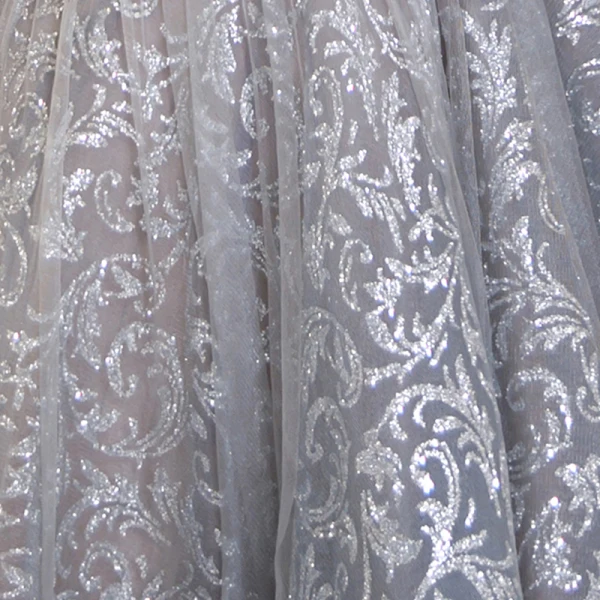 Illusion Grey See-through Prom Dresses 2020 A-Line / Princess High Neck Sleeveless Beading Glitter Tulle Floor-Length / Long Ruffle Formal Dresses