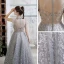 Illusion Grey See-through Prom Dresses 2020 A-Line / Princess High Neck Sleeveless Beading Glitter Tulle Floor-Length / Long Ruffle Formal Dresses