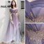 Schöne Violett Tanzen Ballkleider 2020 A Linie Off Shoulder Kurze Ärmel Perlenstickerei Pailletten Glanz Tülle Lange Rüschen Rückenfreies Festliche Kleider