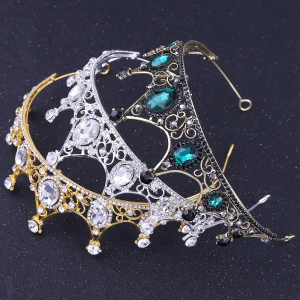Vintage / Originale Vert Foncé Faux Diamant Tiare Accessoire Cheveux Mariage 2020 Alliage Mariage Accessorize