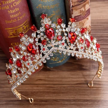 Chic Belle Rouge Faux Diamant Tiare Accessoire Cheveux Mariage 2020 Alliage Mariage Accessorize