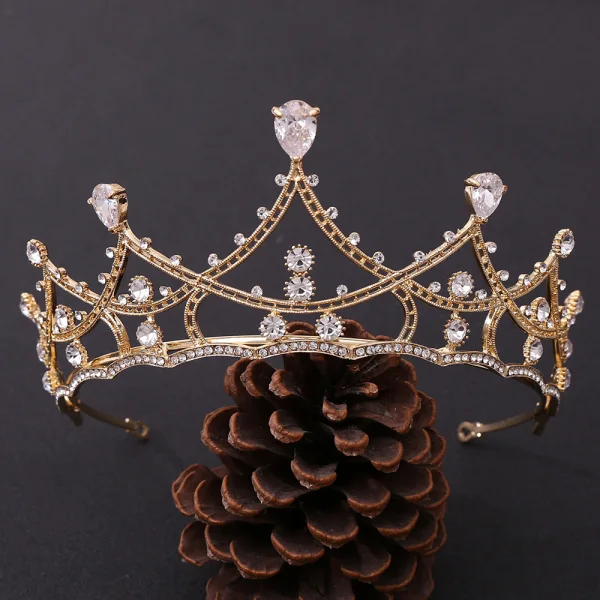 Chic / Beautiful Zircon Tiara Bridal Hair Accessories 2020 Alloy Rhinestone Wedding Accessories