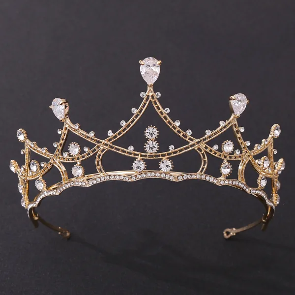 Chic / Beautiful Zircon Tiara Bridal Hair Accessories 2020 Alloy Rhinestone Wedding Accessories