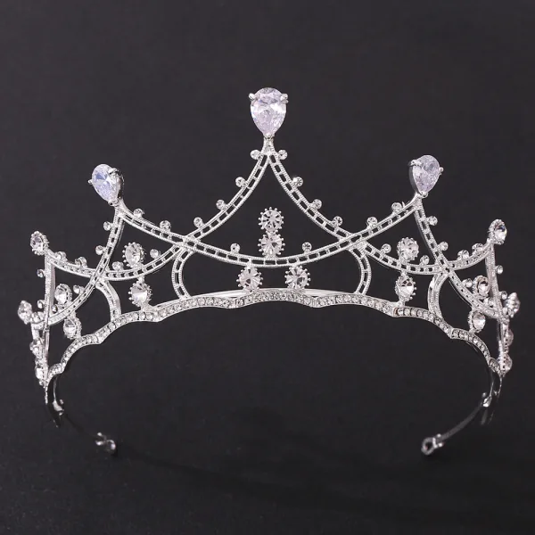 Chic / Beautiful Zircon Tiara Bridal Hair Accessories 2020 Alloy Rhinestone Wedding Accessories