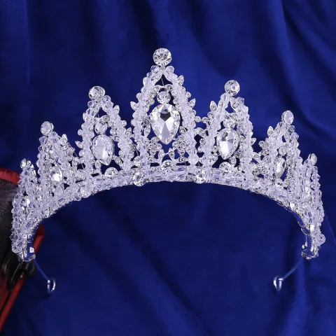 Schöne Silber Diadem Haarschmuck Braut  2020 Legierung Kristall Strass Hochzeit Brautaccessoires