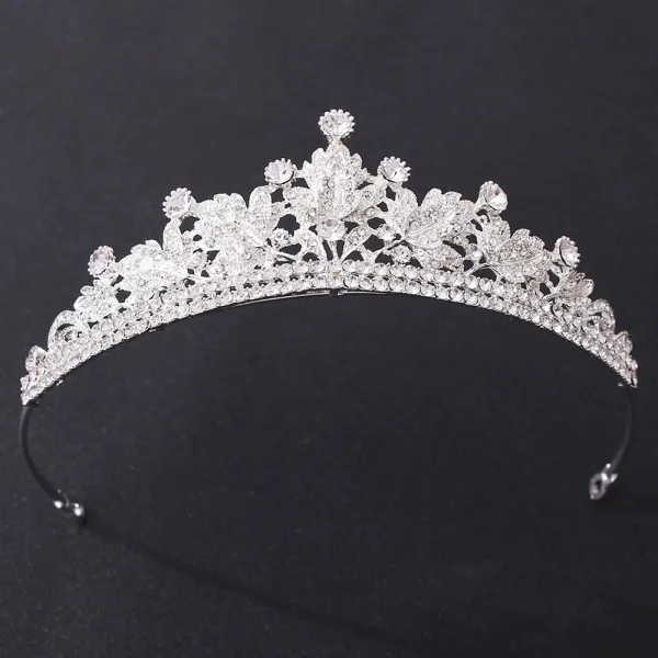 Modest / Simple Rhinestone Tiara Bridal Hair Accessories 2020 Alloy Wedding Accessories