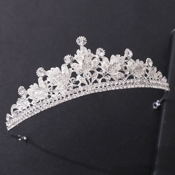 Modest / Simple Rhinestone Tiara Bridal Hair Accessories 2020 Alloy Wedding Accessories