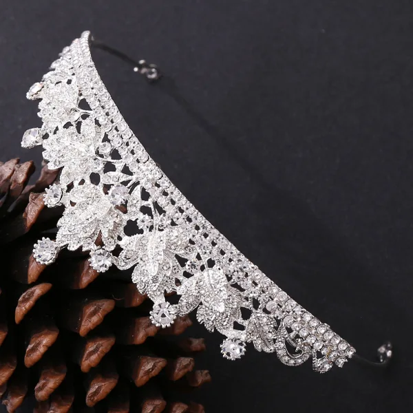 Modest / Simple Rhinestone Tiara Bridal Hair Accessories 2020 Alloy Wedding Accessories