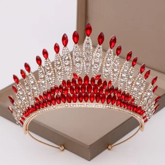 Amazing Unique Red Rhinestone Tiara Bridal Hair Accessories 2020 Alloy Zircon Wedding Accessories