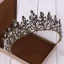 Barokk Svart Tiara Har Tilbehor 2020 Legering Rhinestone Krystall Bryllup Tilbehør