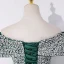 High-end Dark Green Dancing Prom Dresses 2020 A-Line / Princess Off-The-Shoulder Short Sleeve Sequins Floor-Length / Long Ruffle Backless Formal Dresses