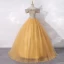 High-end Gold Dancing Prom Dresses 2020 A-Line / Princess Off-The-Shoulder Short Sleeve Beading Sequins Floor-Length / Long Ruffle Backless Formal Dresses