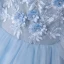 Vintage / Retro Sky Blue Dancing Prom Dresses 2020 A-Line / Princess Scoop Neck Sleeveless Appliques Flower Pearl Floor-Length / Long Ruffle Formal Dresses