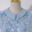 Vintage / Retro Sky Blue Dancing Prom Dresses 2020 A-Line / Princess Scoop Neck Sleeveless Appliques Flower Pearl Floor-Length / Long Ruffle Formal Dresses