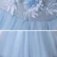 Vintage / Retro Sky Blue Dancing Prom Dresses 2020 A-Line / Princess Scoop Neck Sleeveless Appliques Flower Pearl Floor-Length / Long Ruffle Formal Dresses